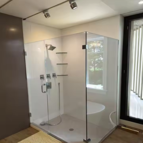 Wholesale Clear Frost 8mm & 10mm Frameless Tempered Glass for Bathroom Shower Straight Appearance Style for Apartments & Hotels